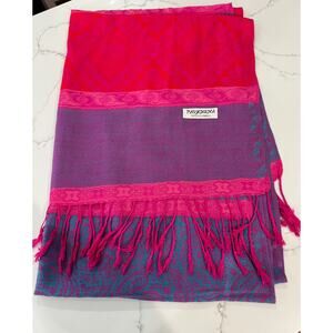 Ladies Pashmina Scarf, Hot pink, purple, turquoise and pink